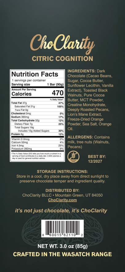 Citric Cognition Chocolate Bar (10- Bar Package)